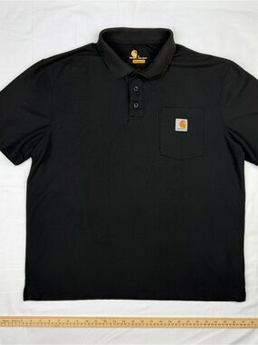 Carhartt Men’s Black Polo Shirt with Chest Pocket